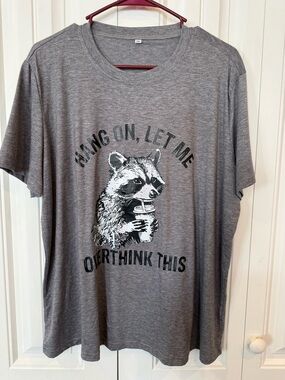 Gray Graphic Women’s 2XL T-Shirt – 'Hang On, Let Me Overthink This'